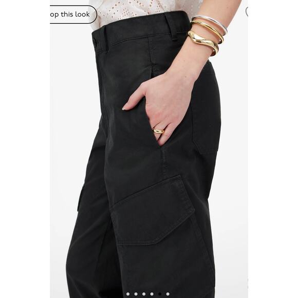 Madewell Jet Black The Barrel-Leg‎ Utility Pant in Garment-Dyed Twill Size 2 - Picture 5 of 12